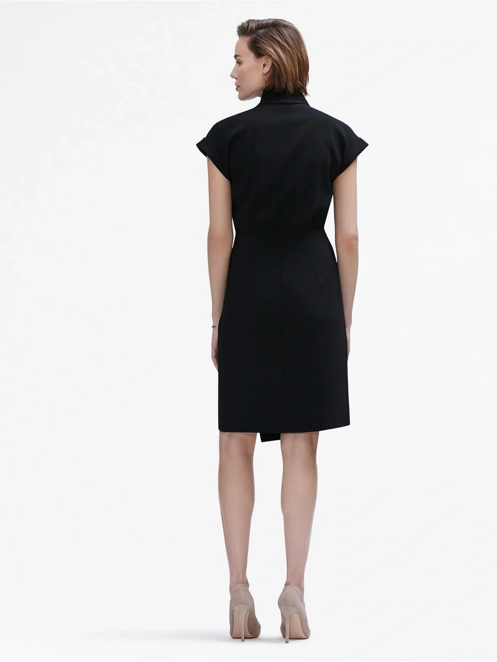 MM Lafleur The Tory Dress‎ Black Faux Wrap Dress Size 14
